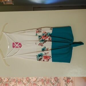 Floral Color Block Tank